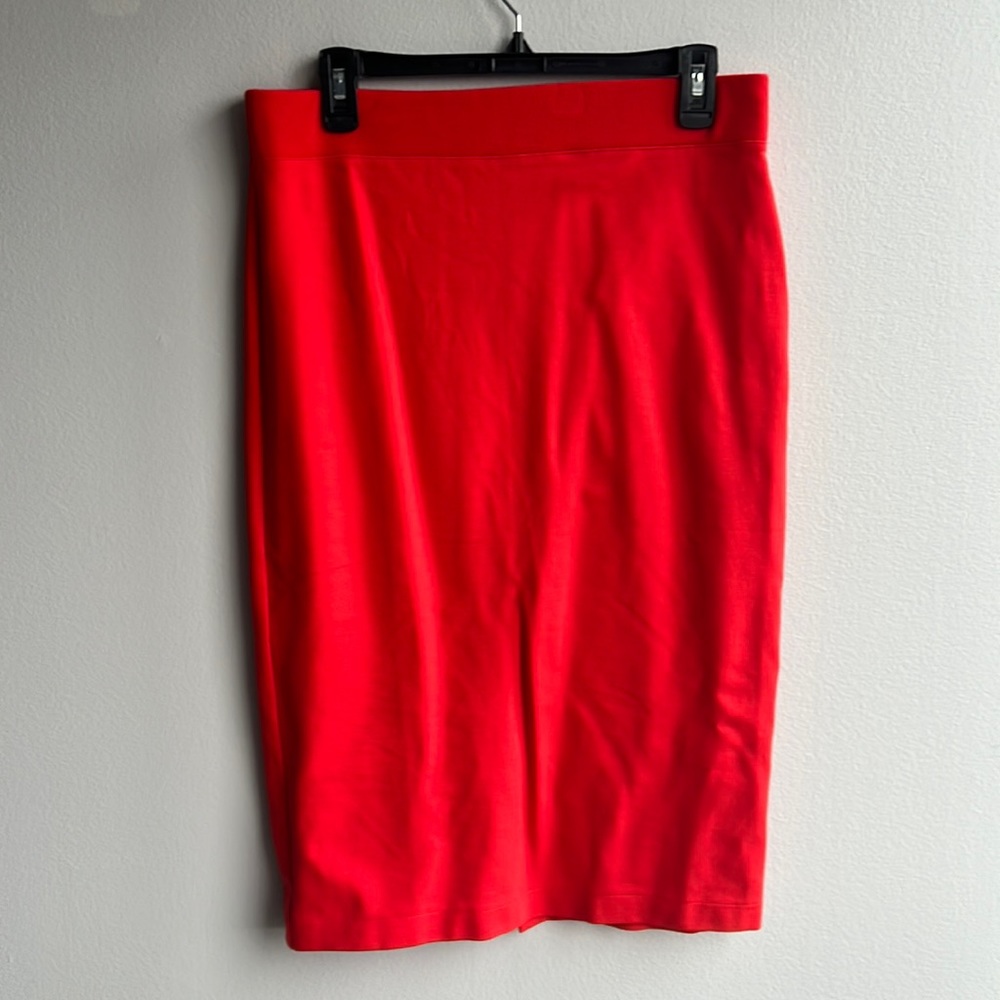 NWT Banana Republic Red/Orange Knit Midi Pencil Skirt, Medium